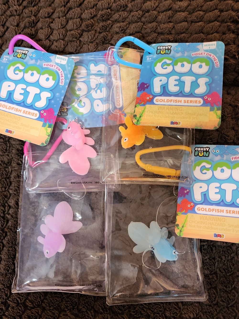 Goo Pets Goldfish Series Sensory Pet Toys - Pink, Orange, Blue